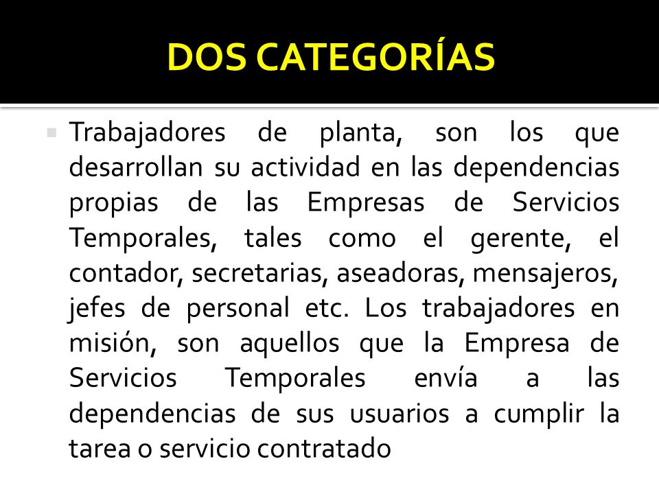 DOS CATEGORÍAS