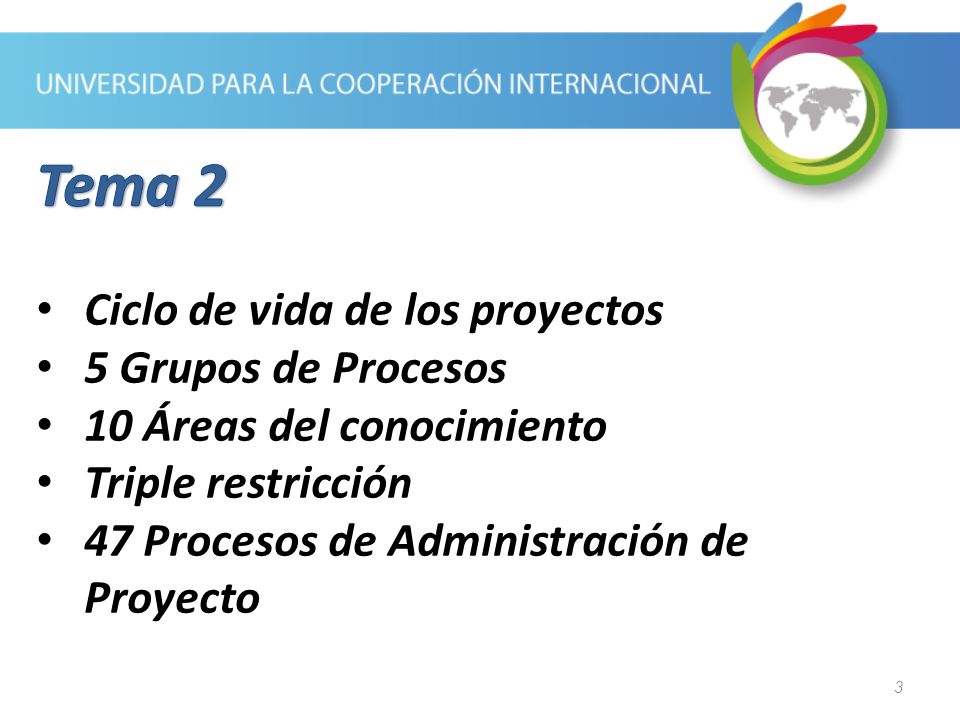 Tema 2 Ciclo de vida de los proyectos 5 Grupos de Procesos