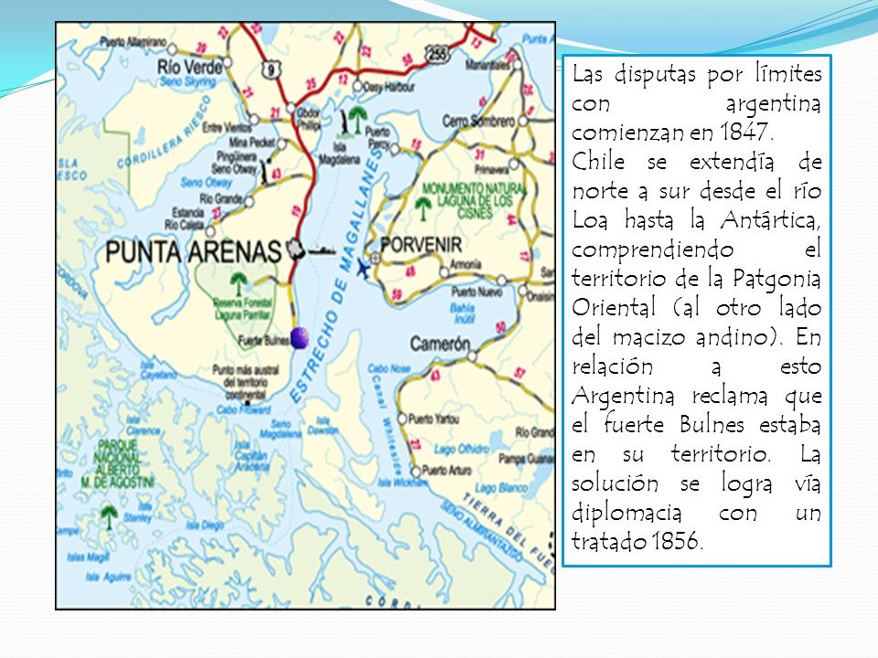 Las disputas por límites con argentina comienzan en 1847.