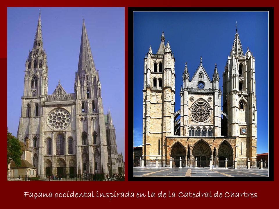 Façana occidental inspirada en la de la Catedral de Chartres