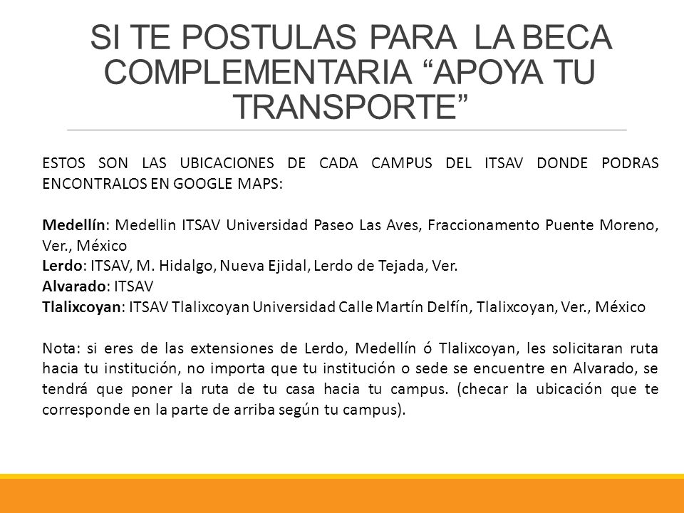 SI TE POSTULAS PARA LA BECA COMPLEMENTARIA APOYA TU TRANSPORTE
