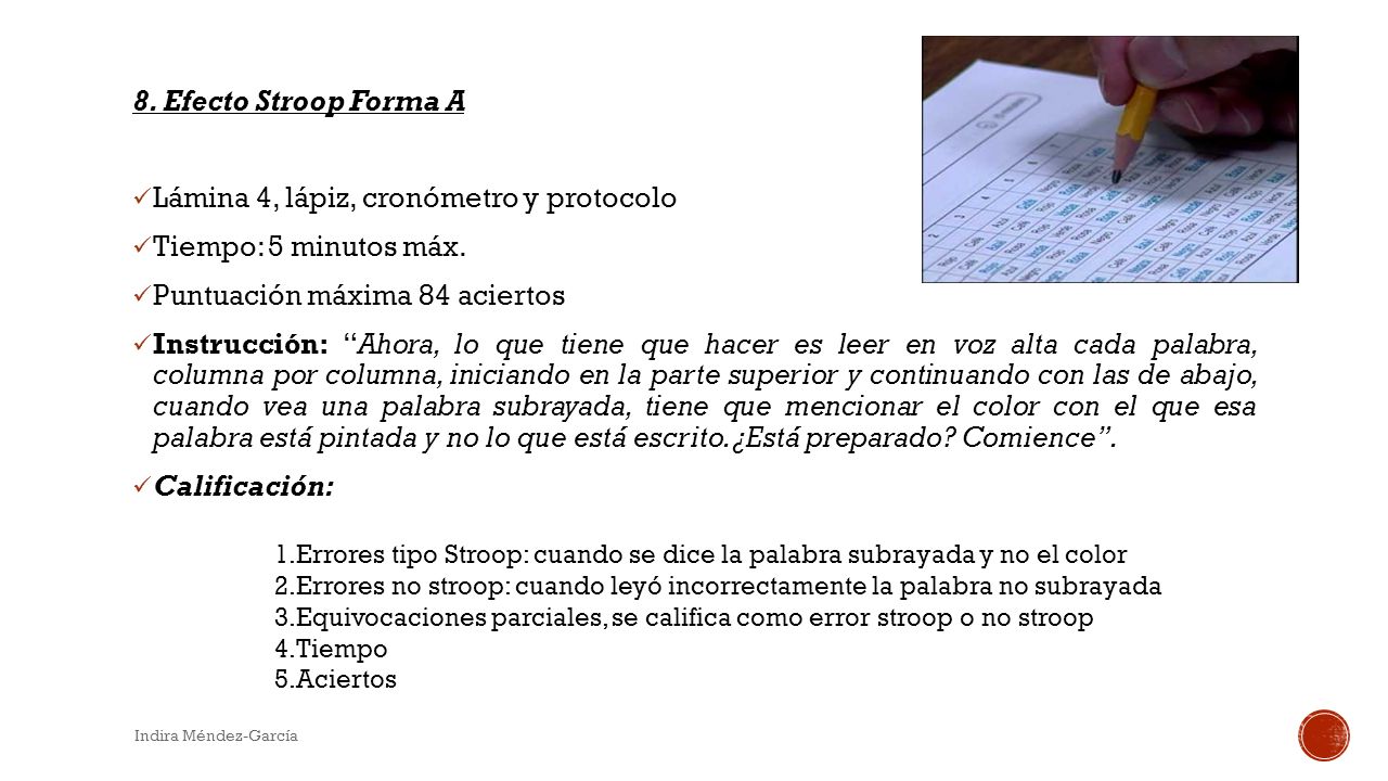 Lámina 4, lápiz, cronómetro y protocolo Tiempo: 5 minutos máx.