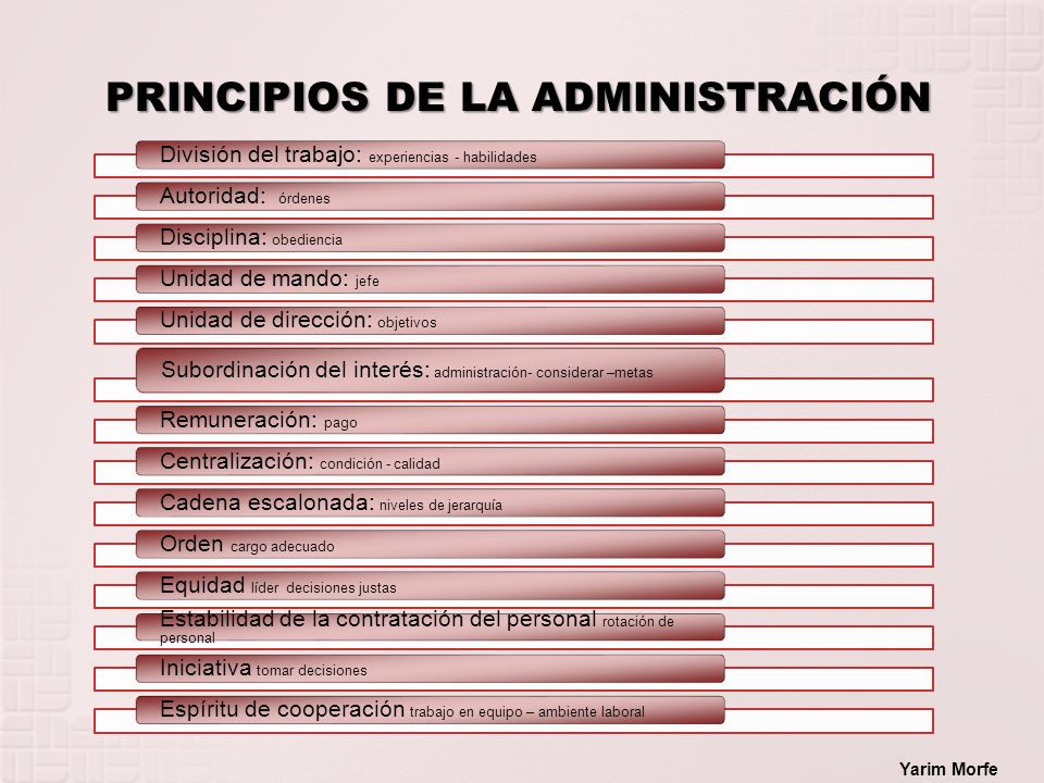 PRINCIPIOS DE LA ADMINISTRACIÓN