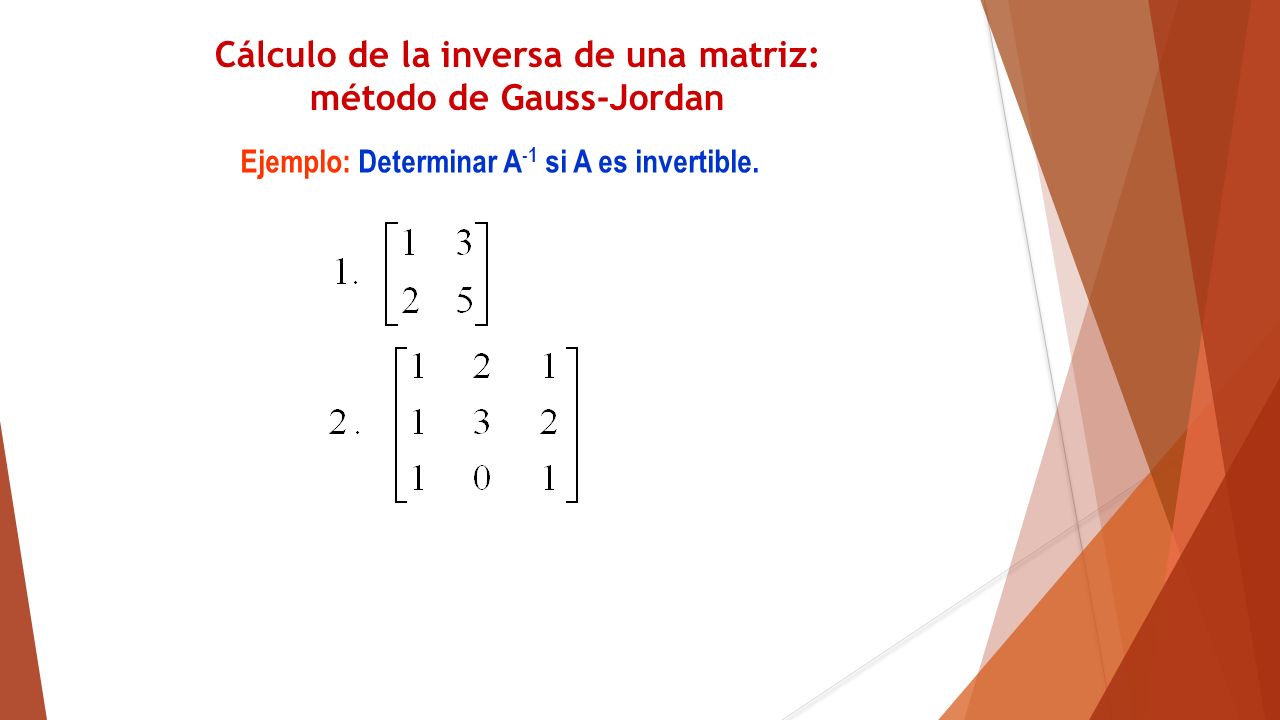 Cálculo de la inversa de una matriz: método de Gauss-Jordan