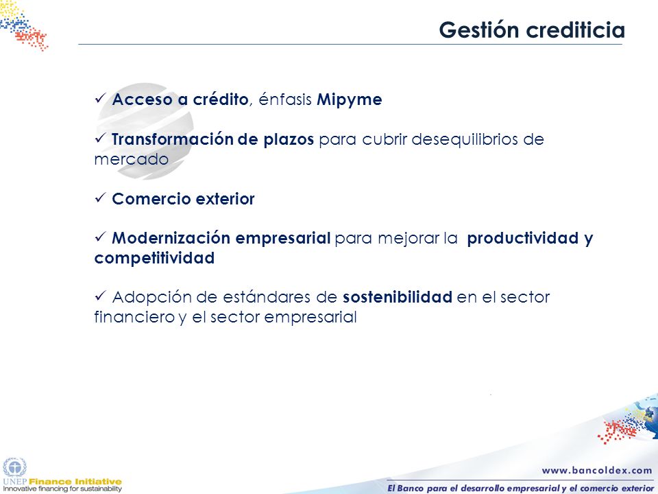 Gestión crediticia Acceso a crédito, énfasis Mipyme