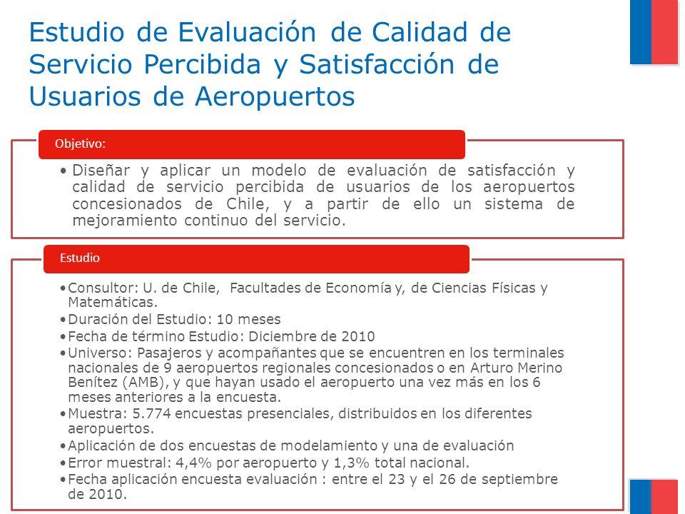 Estudio de Evaluación de Calidad de Servicio Percibida y Satisfacción de Usuarios de Aeropuertos