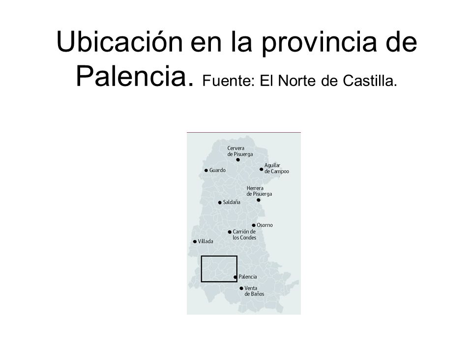 Ubicación en la provincia de Palencia. Fuente: El Norte de Castilla.