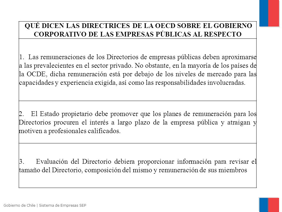 QUÉ DICEN LAS DIRECTRICES DE LA OECD SOBRE EL GOBIERNO CORPORATIVO DE LAS EMPRESAS PÚBLICAS AL RESPECTO