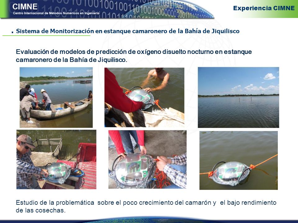 Experiencia CIMNE . Sistema de Monitorización en estanque camaronero de la Bahía de Jiquilisco.