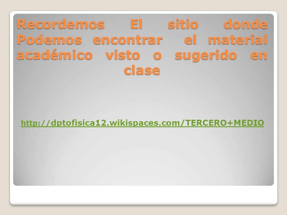 Recordemos El sitio donde Podemos encontrar el material académico visto o sugerido en clase