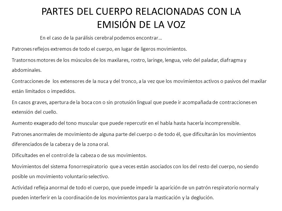 PARTES DEL CUERPO RELACIONADAS CON LA EMISIÓN DE LA VOZ