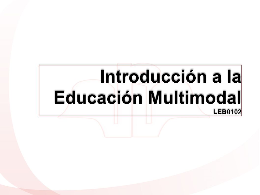Introducción a la Educación Multimodal LEB0102