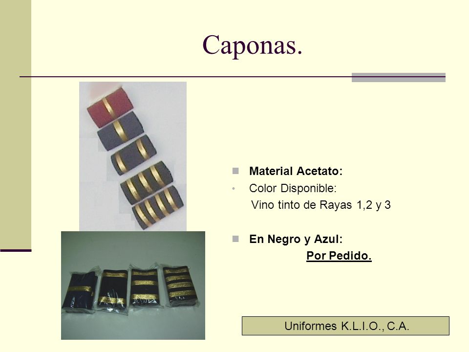 Caponas. Material Acetato: Color Disponible: