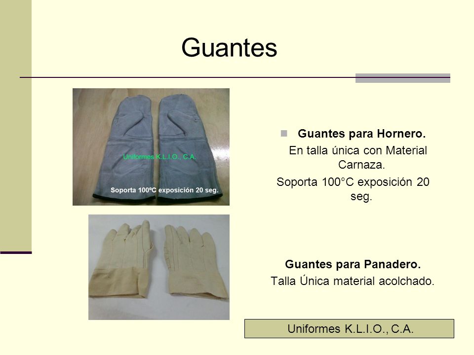 Guantes Guantes para Hornero. En talla única con Material Carnaza.