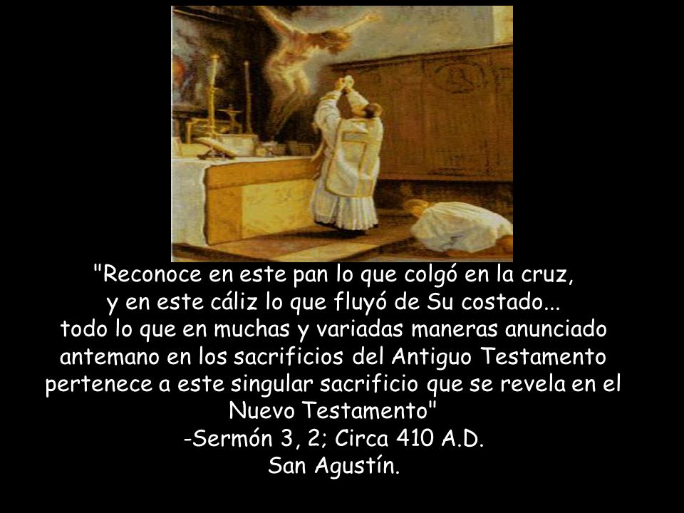 Reconoce en este pan lo que colgó en la cruz,
