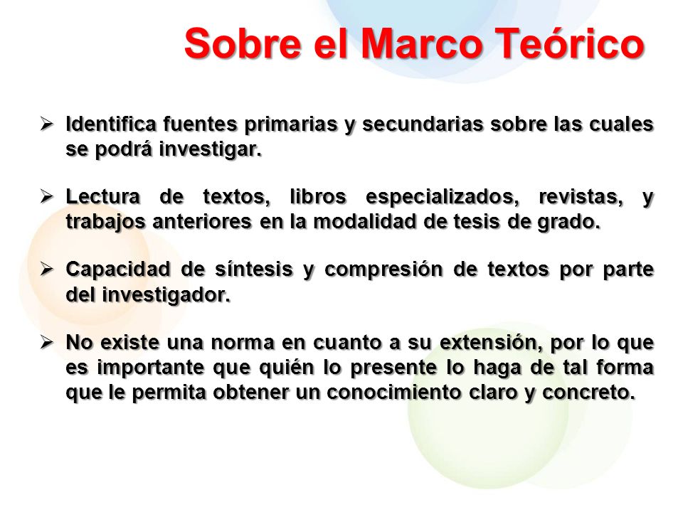 Sobre el Marco Teórico Identifica fuentes primarias y secundarias sobre las cuales se podrá investigar.