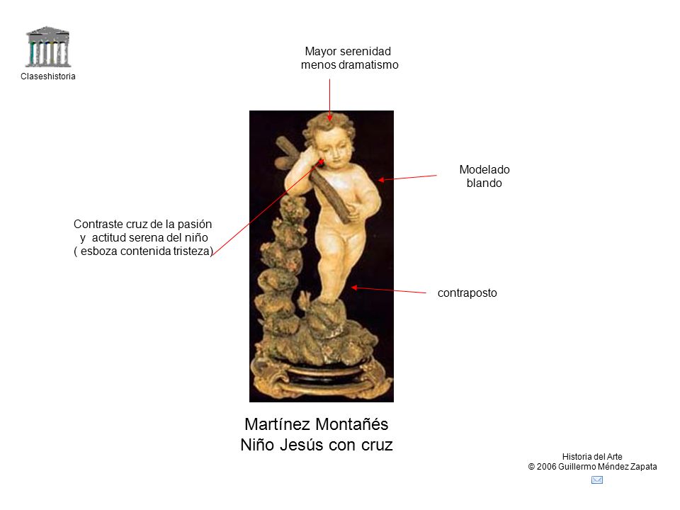 Martínez Montañés Niño Jesús con cruz Mayor serenidad menos dramatismo