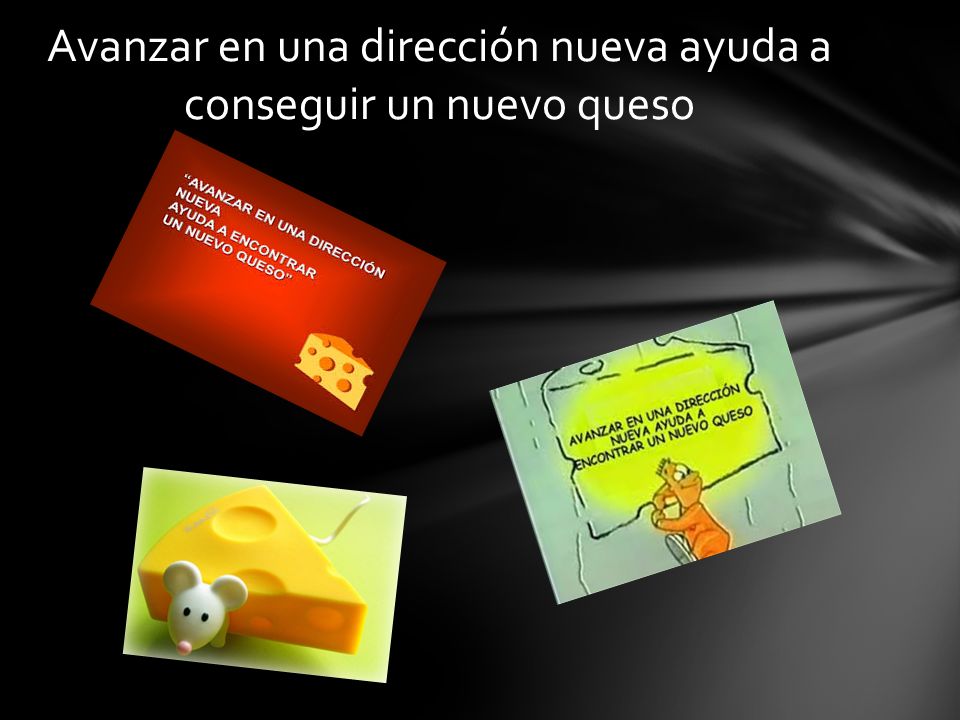 Avanzar en una dirección nueva ayuda a conseguir un nuevo queso