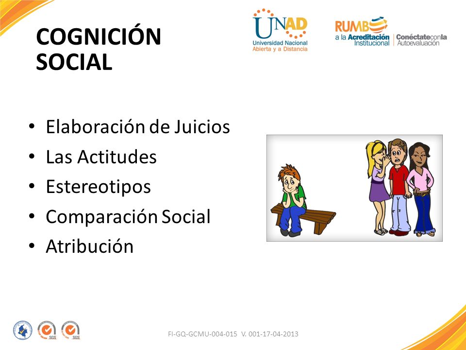 COGNICIÓN SOCIAL Elaboración de Juicios Las Actitudes Estereotipos