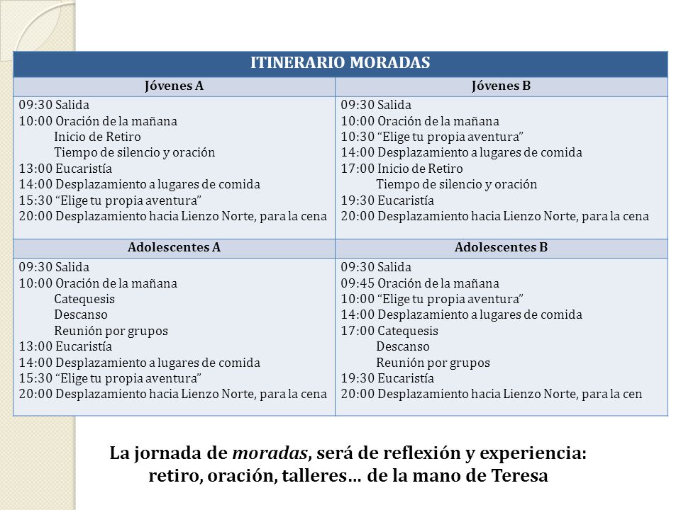 La jornada de moradas, será de reflexión y experiencia: