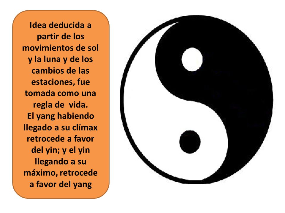 Idea deducida a partir de los movimientos de sol y la luna y de los cambios de las estaciones, fue tomada como una regla de vida.