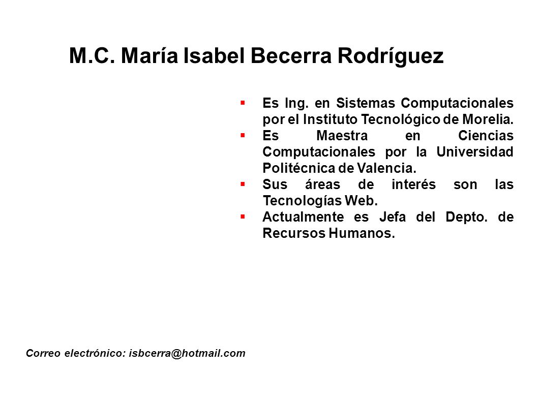 M.C. María Isabel Becerra Rodríguez
