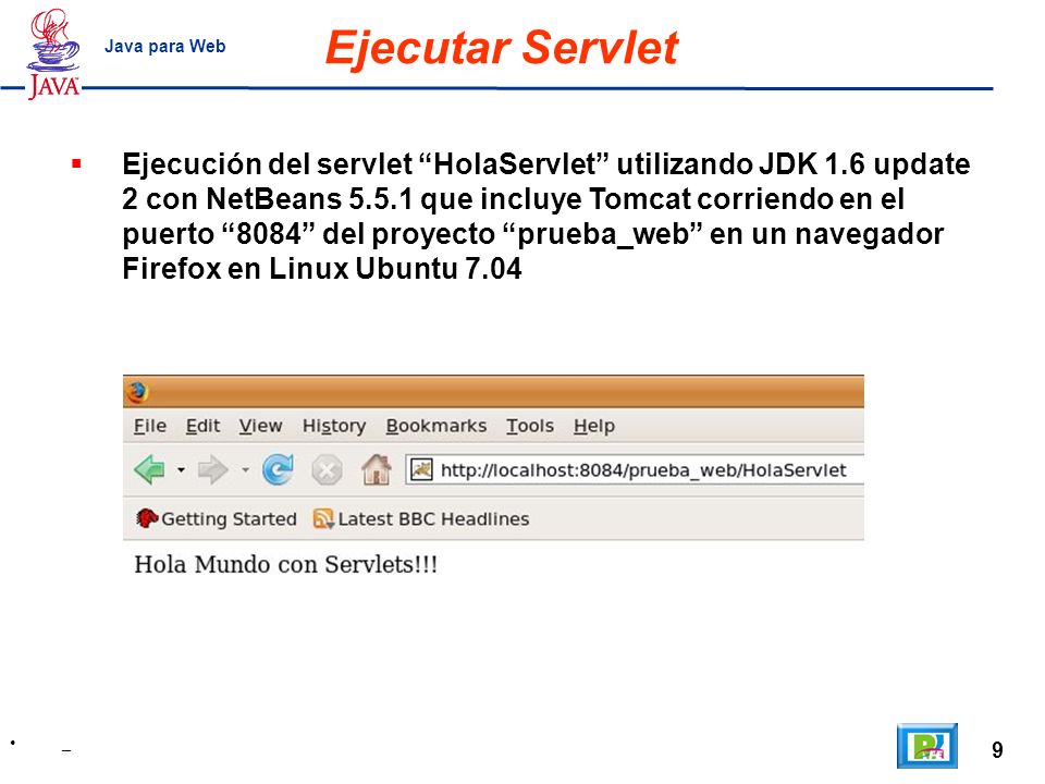 Ejecutar Servlet Java para Web.