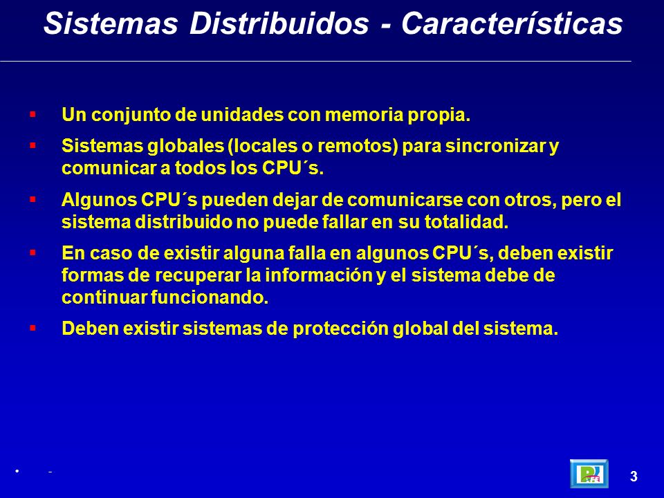 Sistemas Distribuidos - Características