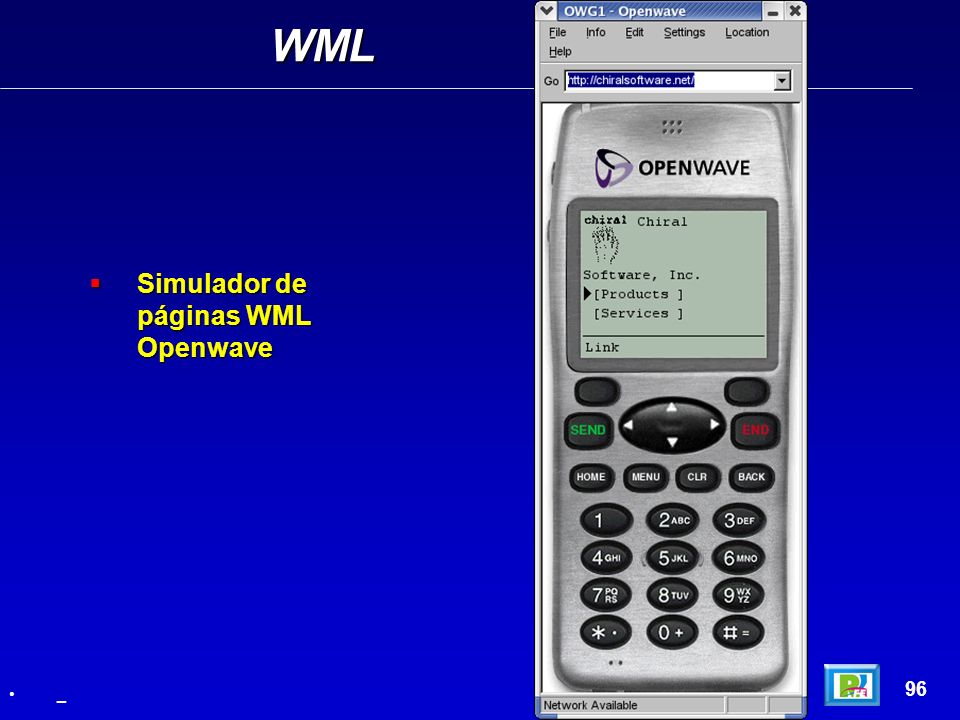 WML Simulador de páginas WML Openwave 96 _