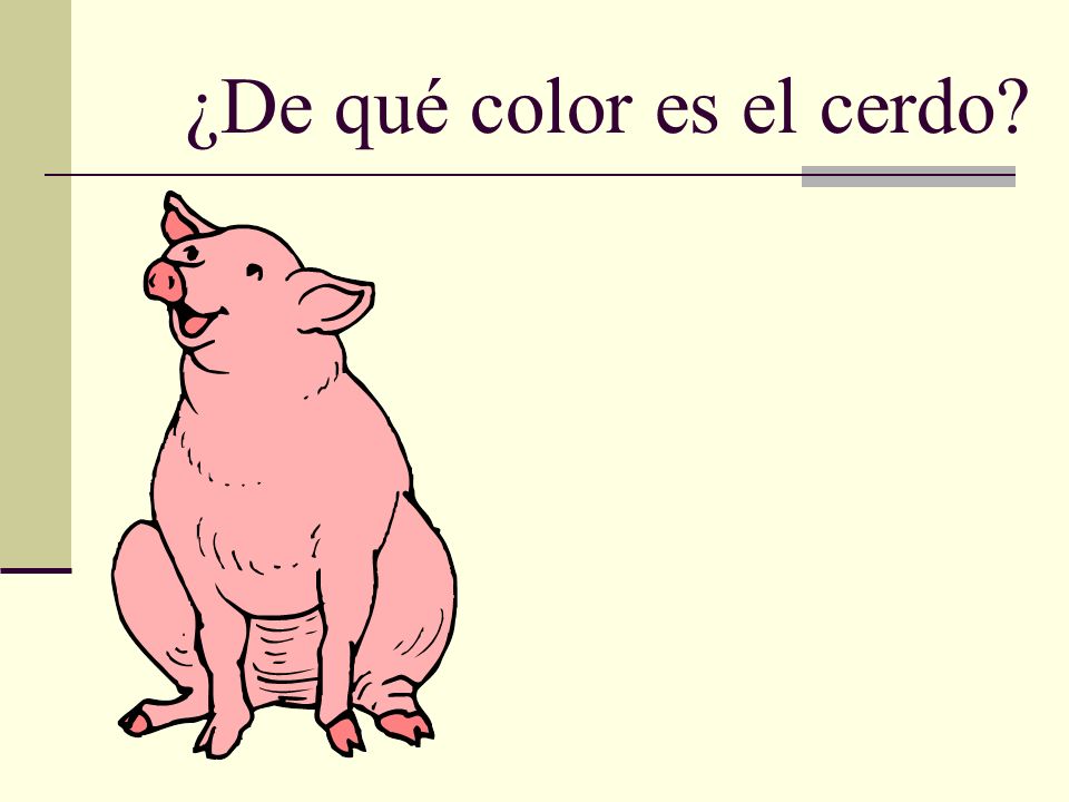 ¿De qué color es el cerdo