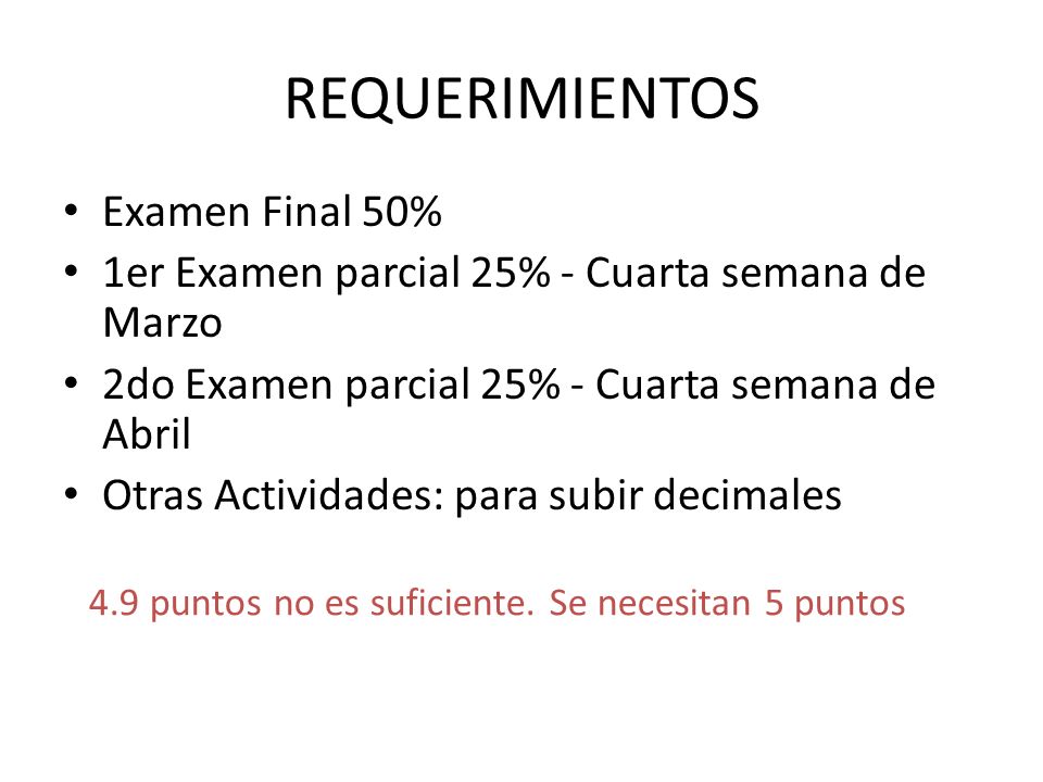 REQUERIMIENTOS Examen Final 50%