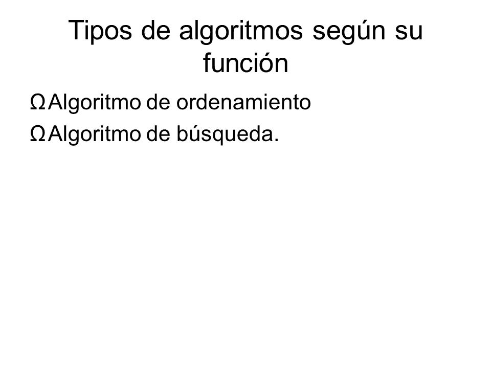 Tipos de algoritmos según su función