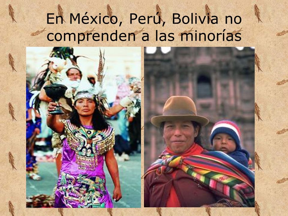 En México, Perú, Bolivia no comprenden a las minorías