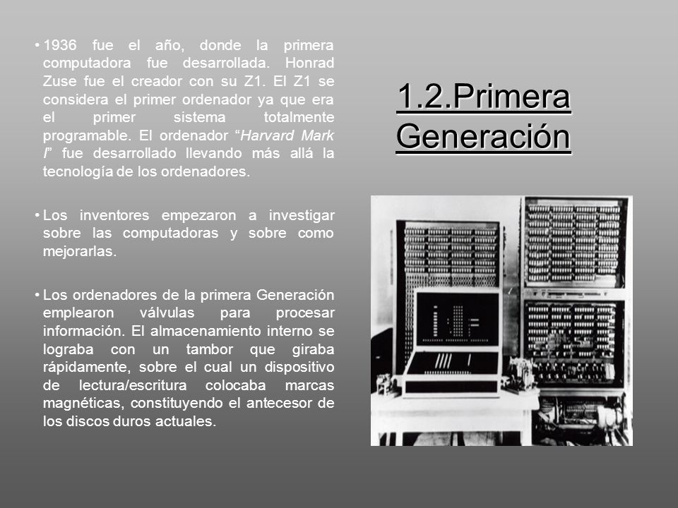 1936 fue el año, donde la primera computadora fue desarrollada