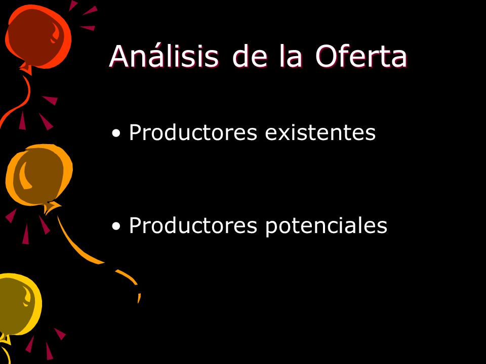 Análisis de la Oferta Productores existentes Productores potenciales
