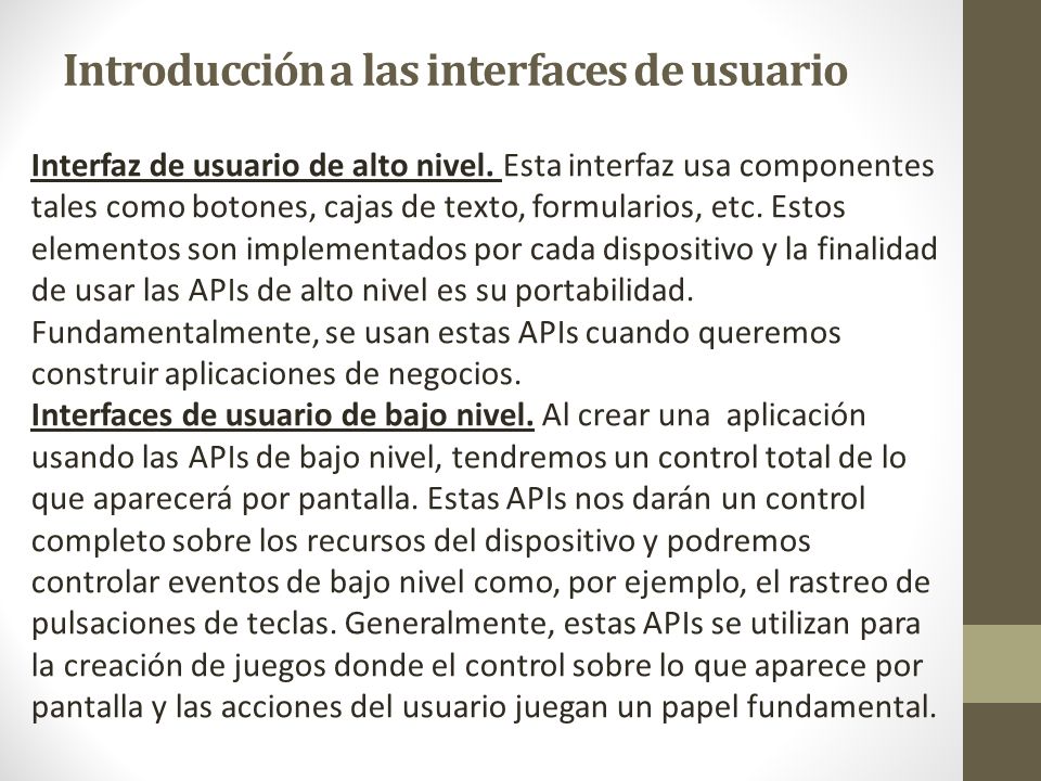 Introducción a las interfaces de usuario