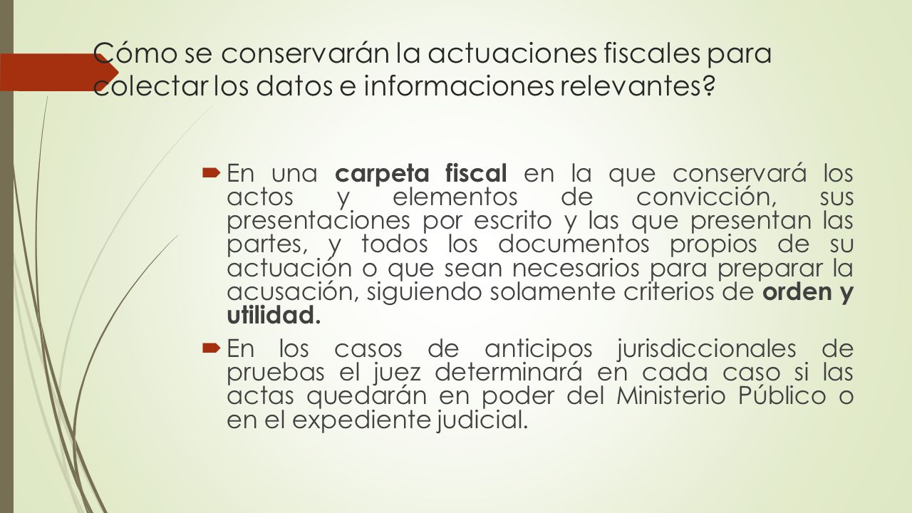 Cómo se conservarán la actuaciones fiscales para colectar los datos e informaciones relevantes