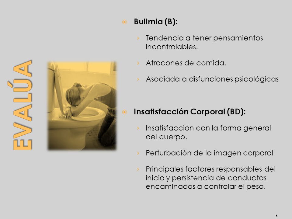 Evalúa Bulimia (B): Insatisfacción Corporal (BD):