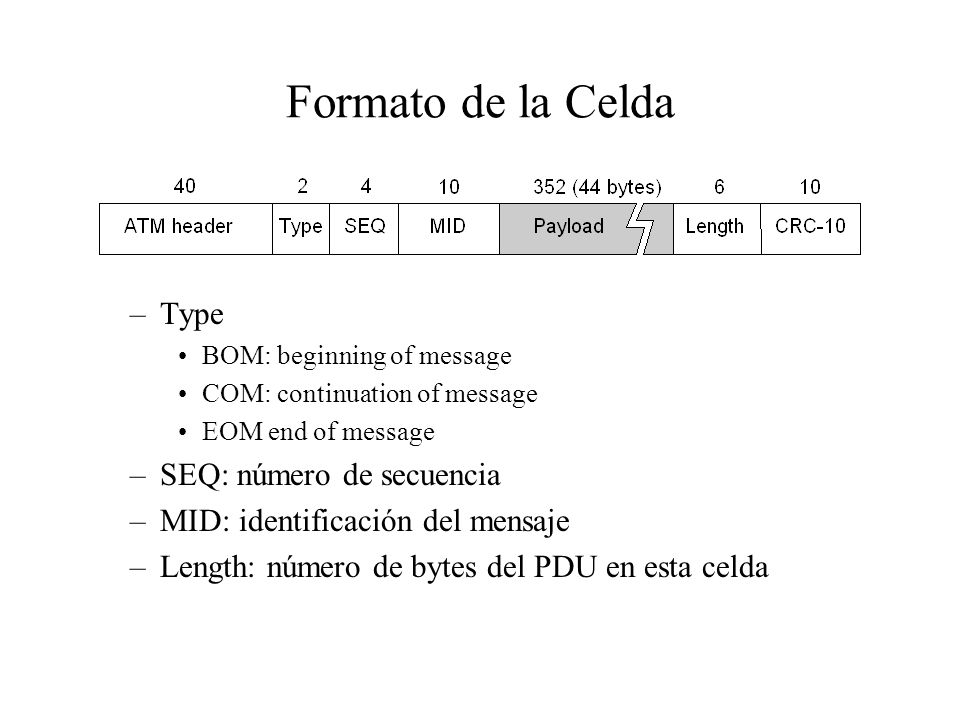 Formato de la Celda Type SEQ: número de secuencia