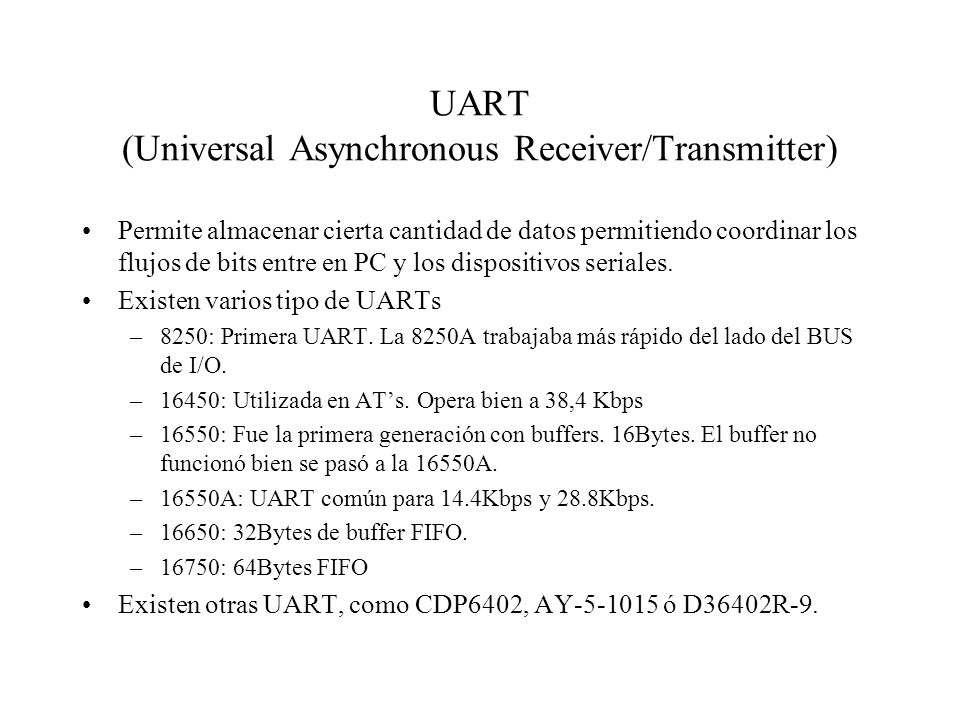 UART (Universal Asynchronous Receiver/Transmitter)