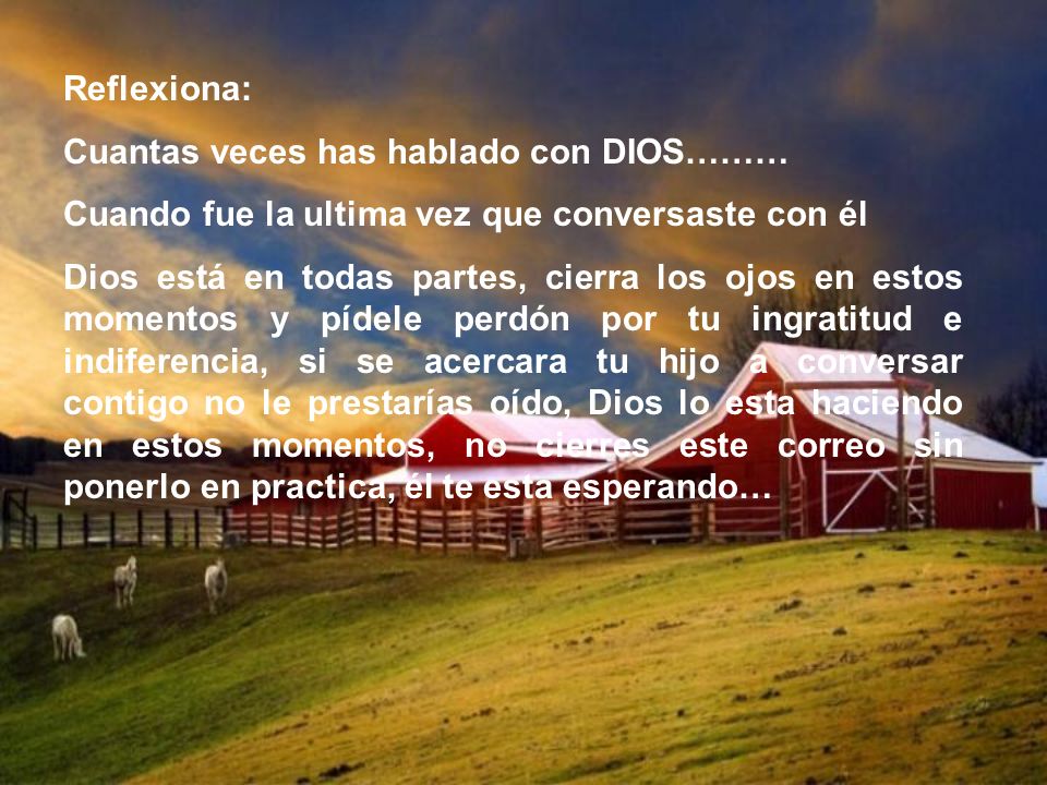 Reflexiona: Cuantas veces has hablado con DIOS……… Cuando fue la ultima vez que conversaste con él.