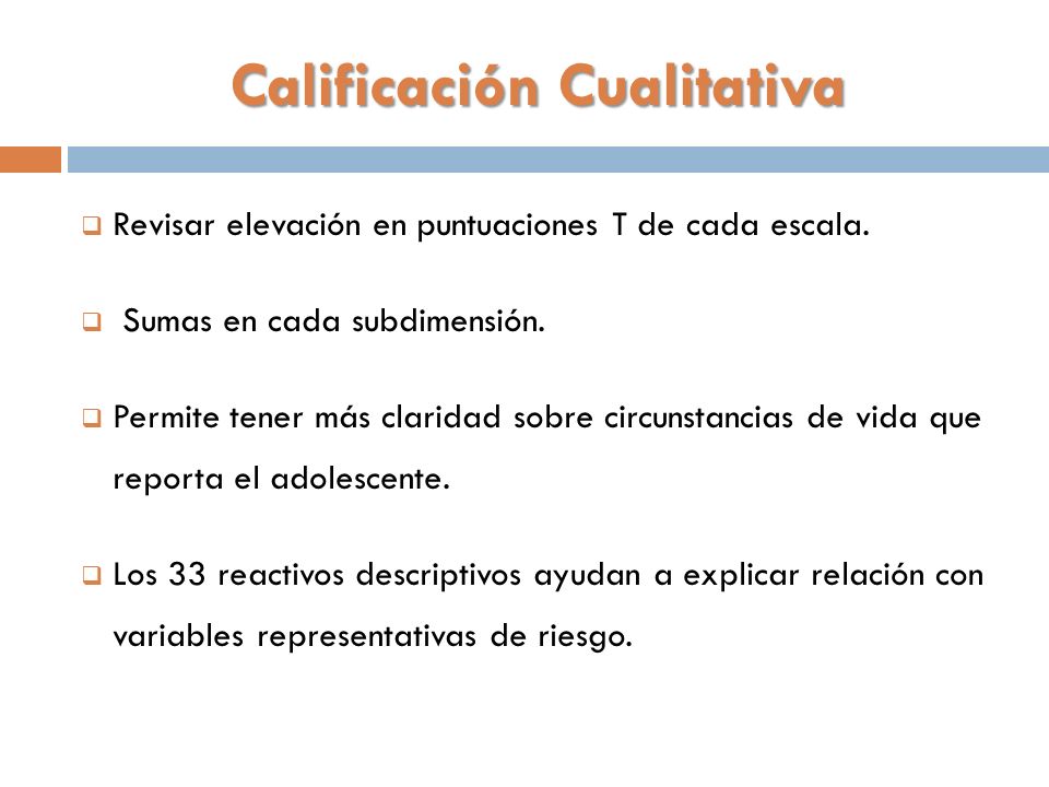 Calificación Cualitativa