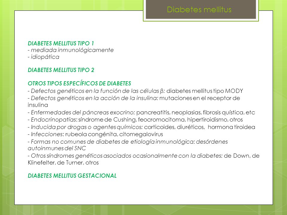 Diabetes mellitus DIABETES MELLITUS TIPO 1 - mediada inmunológicamente