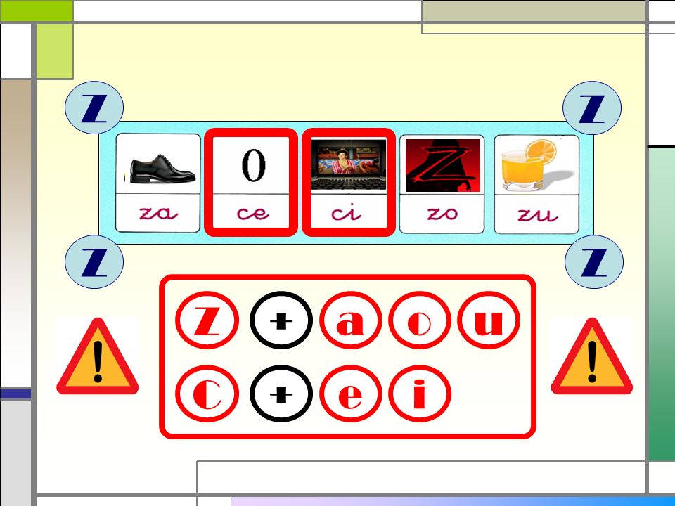Z Z Z Z Z + a o u C + e i