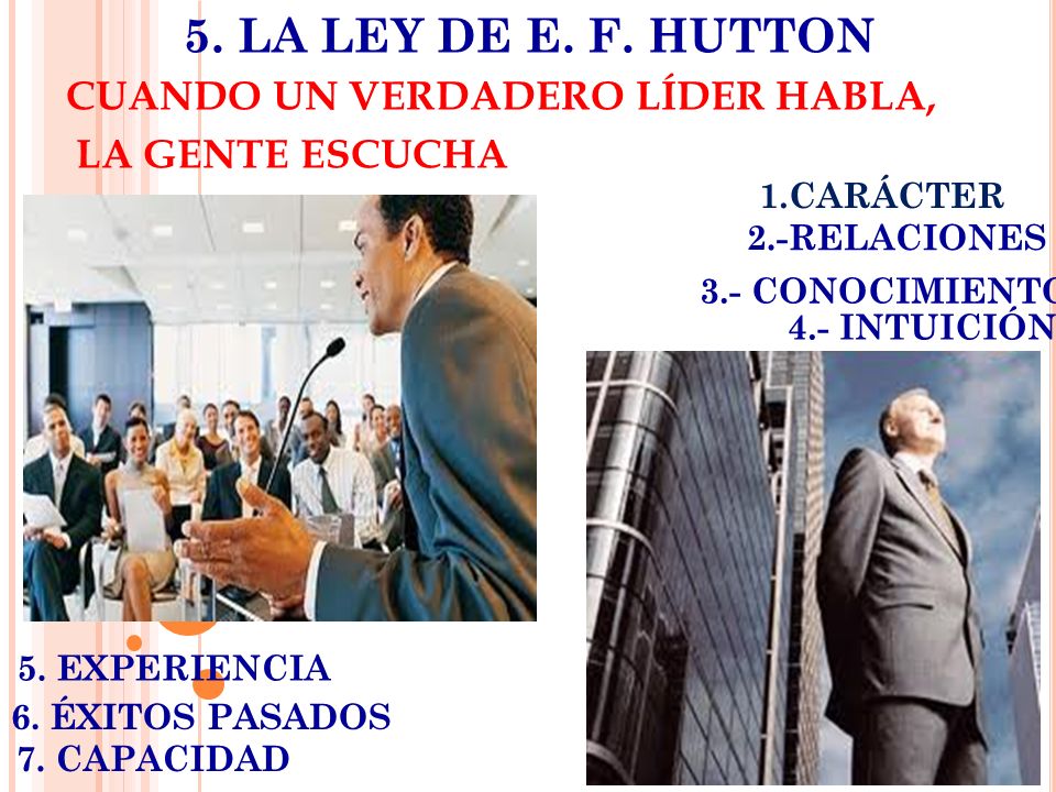 5. LA LEY DE E. F. HUTTON CUANDO UN VERDADERO LÍDER HABLA,