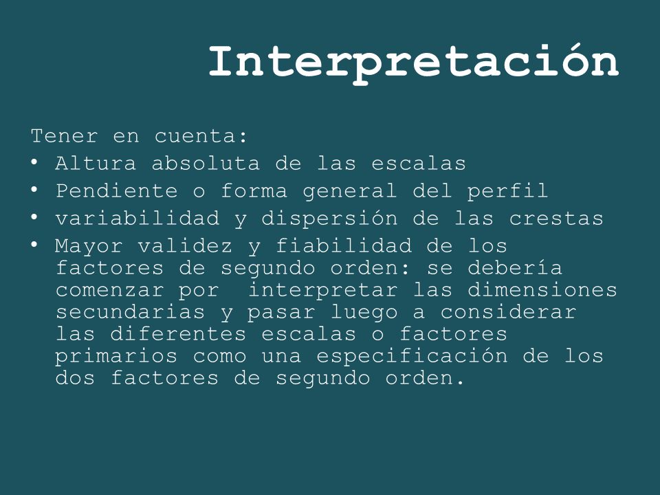 Interpretación Tener en cuenta: Altura absoluta de las escalas