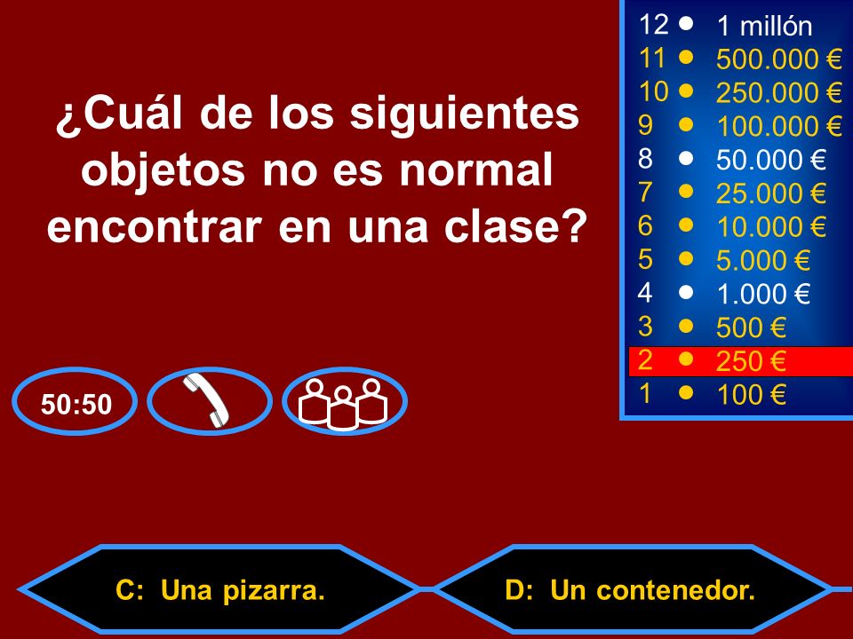 ¿Cuál de los siguientes objetos no es normal encontrar en una clase