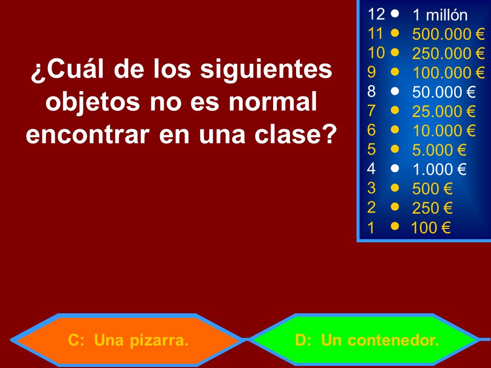 ¿Cuál de los siguientes objetos no es normal encontrar en una clase