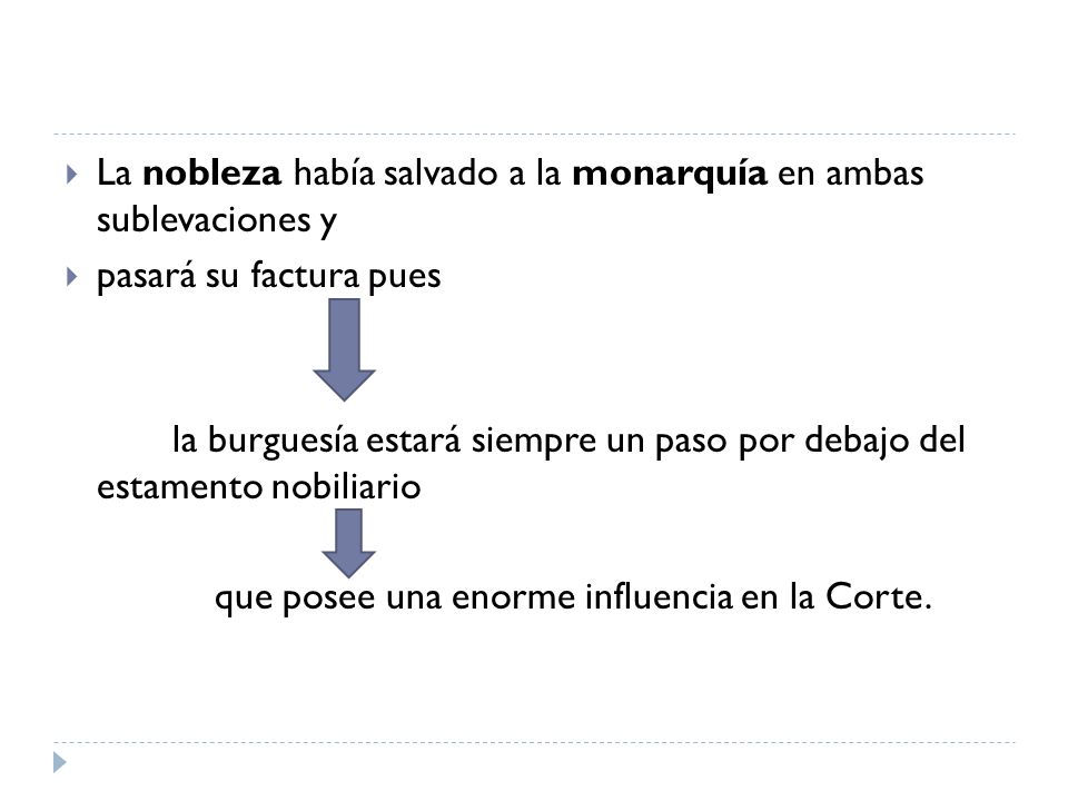 La nobleza había salvado a la monarquía en ambas sublevaciones y