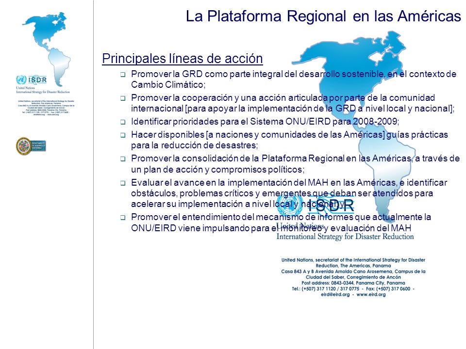 La Plataforma Regional en las Américas